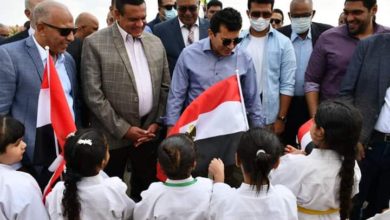 وزير الشباب ومحافظ البحيرة يفتتحان ميدان رماية وملعب بنادي صيد وادي النطرون