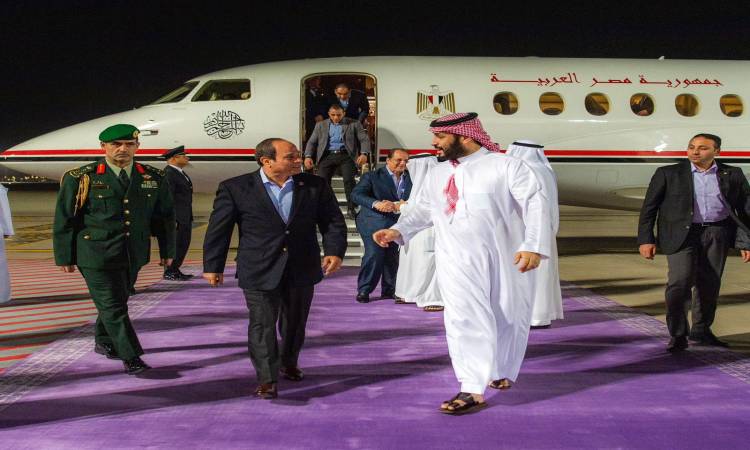 ولى العهد السعودى يستقبل الرئيس السيسى