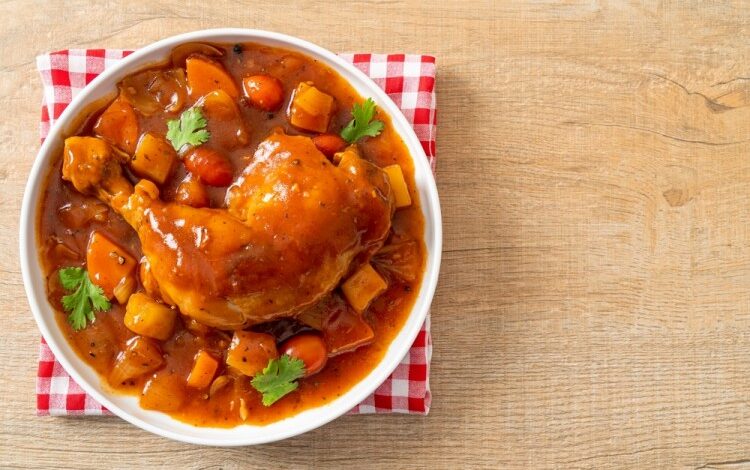 دجاج بالخضار