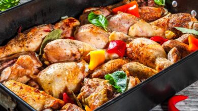 صينية الدجاج بالبطاطس والزعتر