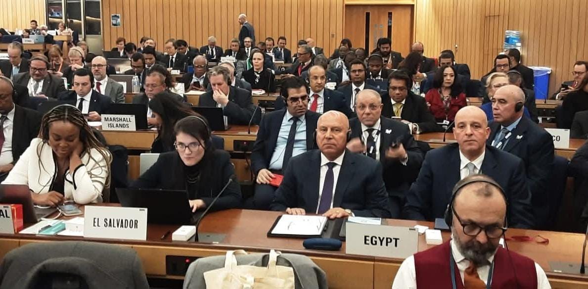 كامل الوزير يلقي كلمة مصر أمام الجمعية العامة للمنظمة البحرية الدولية المنعقدة في لندن