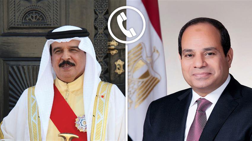 الرئيس السيسي يتلقى اتصالًا هاتفيًا من الملك حمد بن عيسى آل خليفة