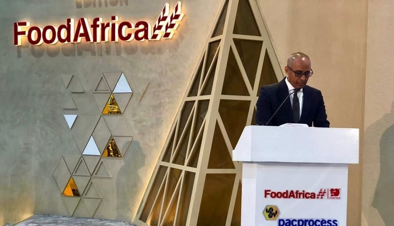 نائب رئيس الهيئة المصرية العامة للمعارض يلقي الكلمة الافتتاحية لمعرض "فود أفريكا/باك بروسيس"