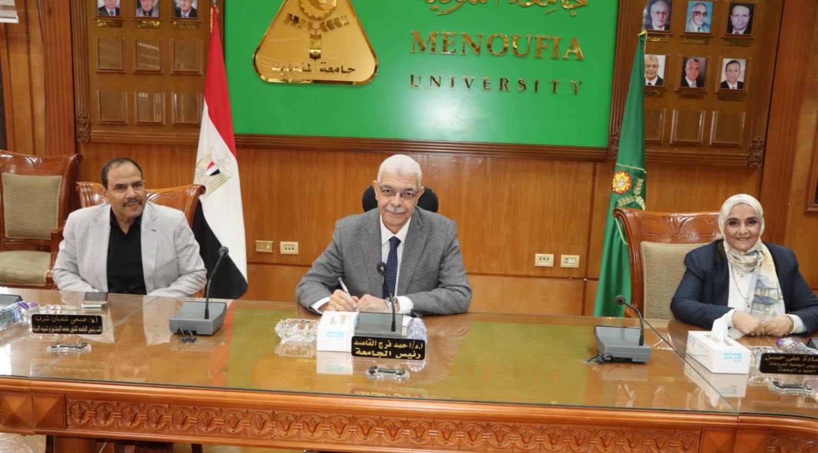 رئيس جامعة المنوفية يتابع استعداد كليتي الحقوق والطب البيطري للتقدم للاعتماد المؤسسي والبرامجي