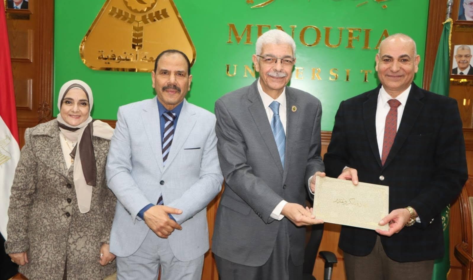 مجلس جامعة المنوفية يكرم الكليات الفائزة فى مسابقة "أفضل كلية في استقبال الطلاب"