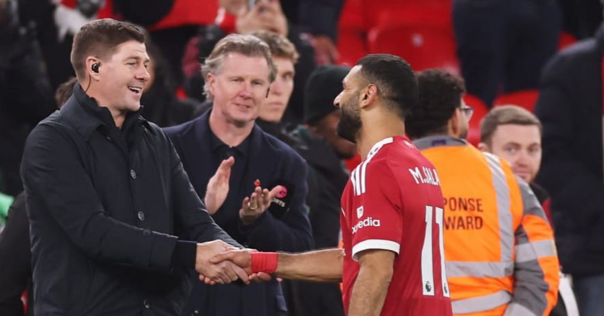 جيرارد يعلق على معادلة محمد صلاح لرقمه القياسي في ليفربول
