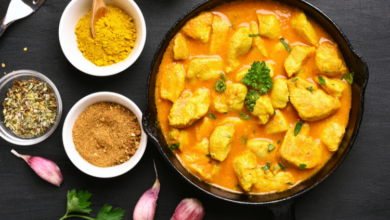 دجاج بالخضار والكاري