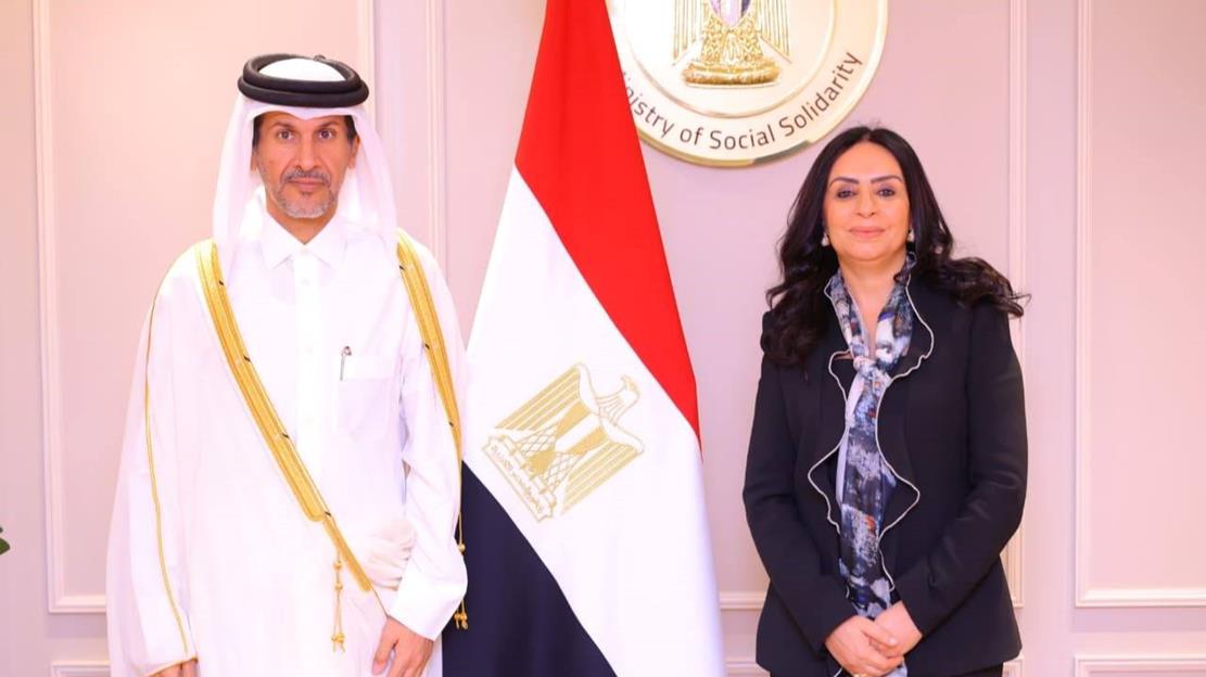 وزيرة التضامن الاجتماعي تستقبل سفير دولة قطر لدى مصر