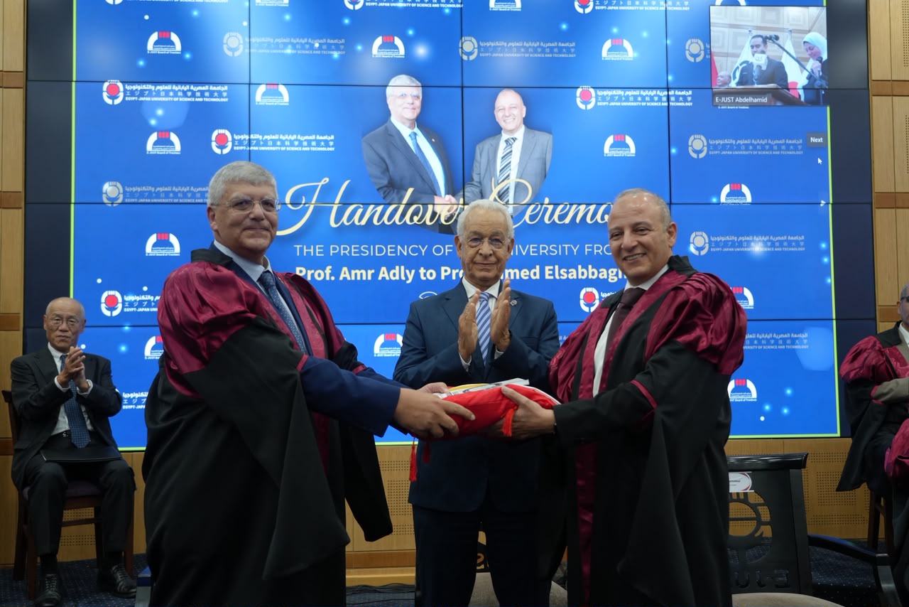 الجامعة المصرية اليابانية تحتفل بتنصيب الدكتور أحمد الصباغ رئيسًا للجامعة